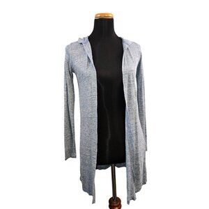 Cynthia Rowley Women's 100% Linen Lightweight Blue Cardigan with Hood Size XS